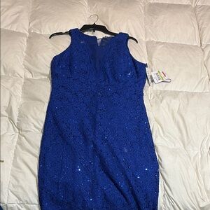 Elegant Blue Sleeveless Dress